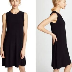 Norma Kamali Large/40 Classic Black Sleeveless A-Line Dress